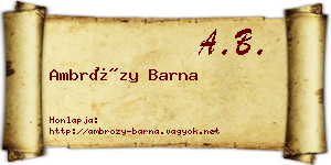 Ambrózy Barna névjegykártya